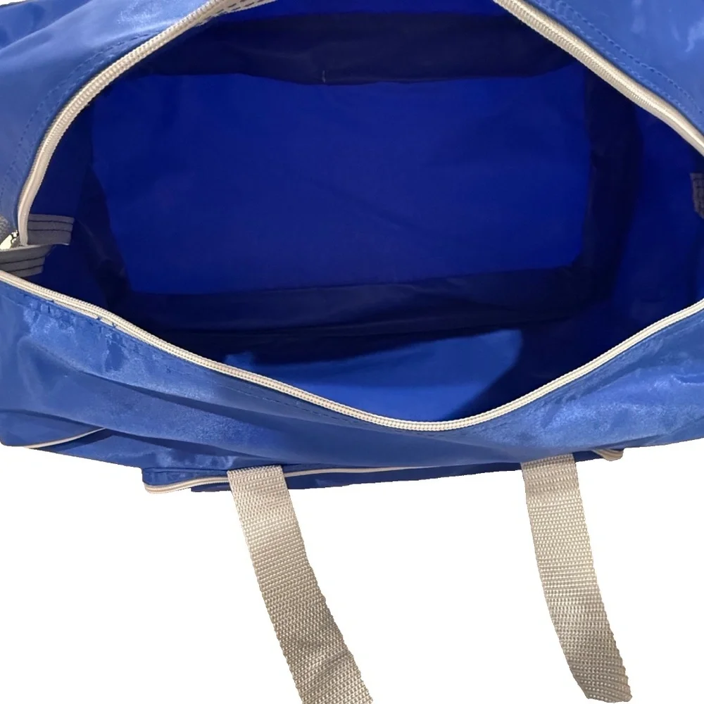 American Express Vintage Expandable Duffle/Gym Bag w/Handles/Shoulder Strap Blue